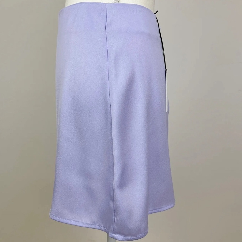 *NWT* WeWoreWhat REVOLVE Mini Slip Skirt Satin Charmeuse Heather Purple - Picture 5 of 11
